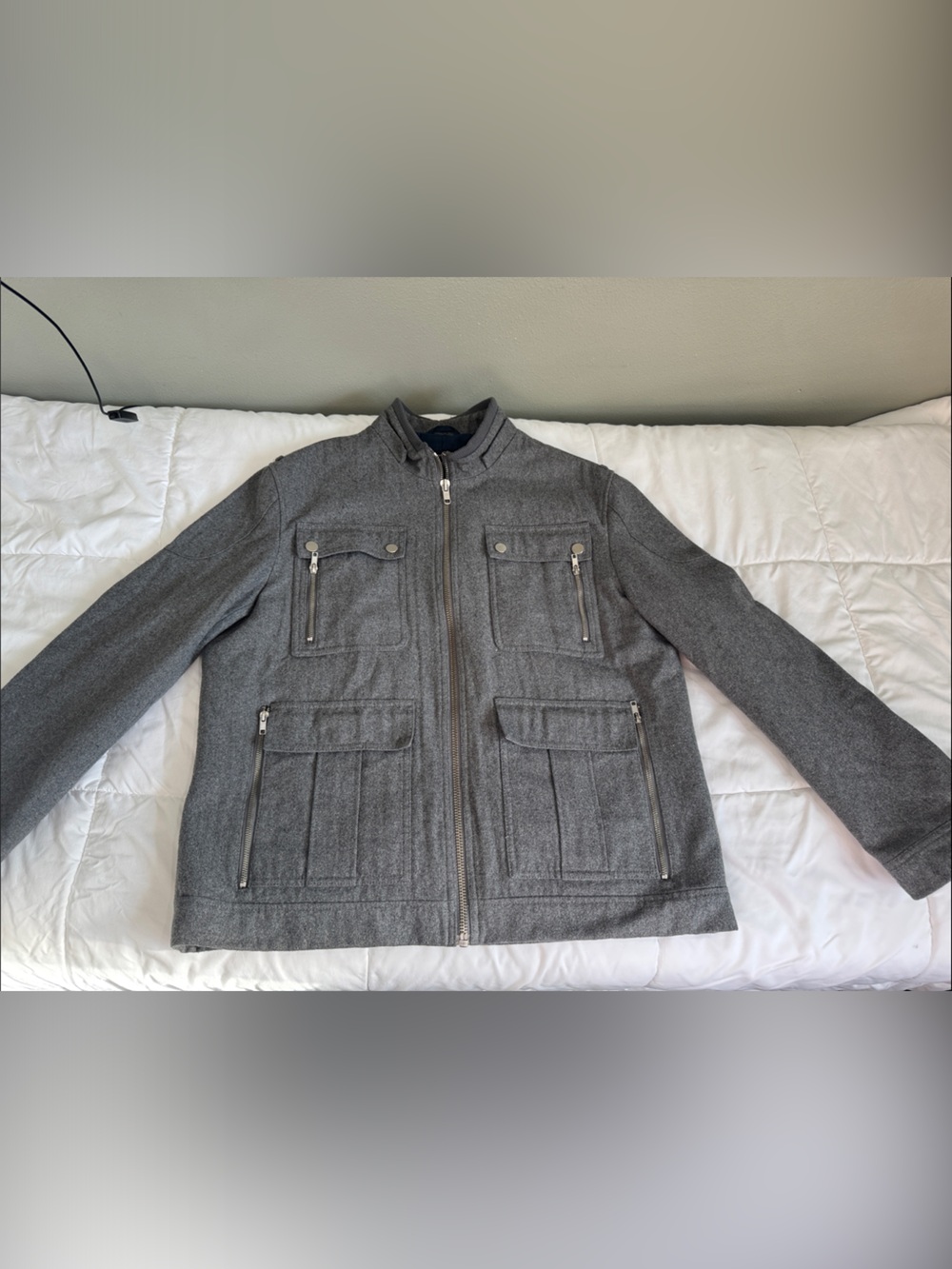 Men's Gray Utility Zip Jacket